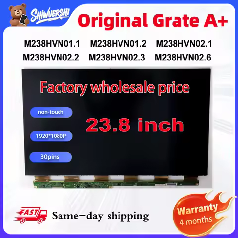 Original New A+ 23.8'' Only Lcd Glass Screen M238HVN01.1 M238HVN01.2 M238HVN02.1 M238HVN02.2 M238HVN