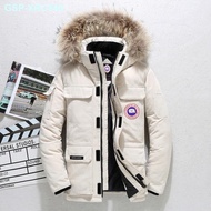 ★☽Canada Goose 2021เสื้อคลุมฤดูหนาวใหม่เพศชายติดตั้งคู่ย่อหน้าไม่พอใจหนุ่มเป็ดสีขาวลงแจ็คเก็ตมีฮู้ดอ