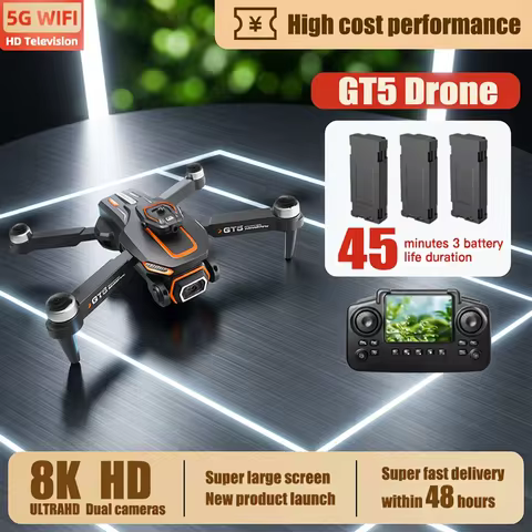 For Xiaomi GT5 Mini Drone Professional 4K Dual Camera 5G WIFI FPV Brushless Motor Avoidance Foldable