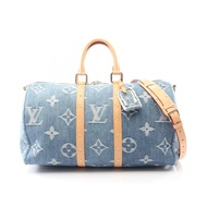 【二手】LOUIS VUITTON波士頓包 LV Remix Keepall Bandoulière 45 Monogram Denim M24315 牛仔藍 皮革 LV Remix Keepall 