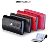 TONFASHION ID Credit Card Holder Credit ID Card Organizer Simple Leather 26 Slots Bits Pocket Women 