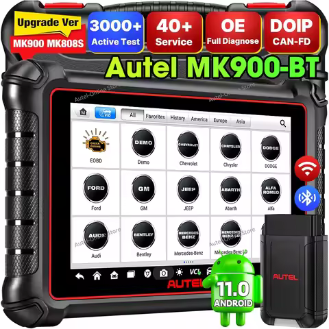 Autel MaxiCOM MK900-BT Diagnostic Scanner Wireless Bi-directional Scan Tool, DoIP/CAN FD, 40+ Servic