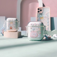 Protective case - Peach baby shaped Airpod headphone case with handle