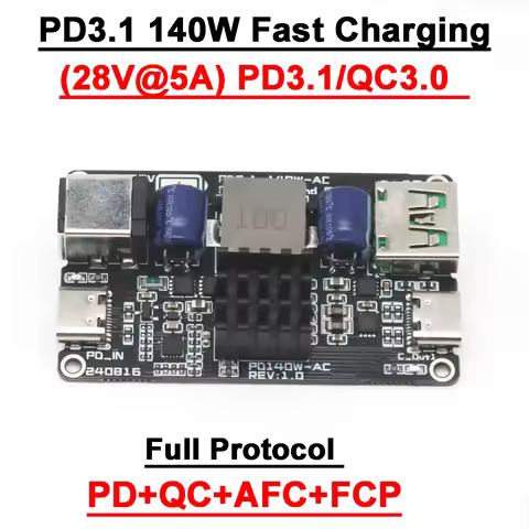PD3.1 140W (28V 5A) Fast Charging Module TYPE-C USB FULL Protocol Desktop Car Quick Charge PD3.0 QC3