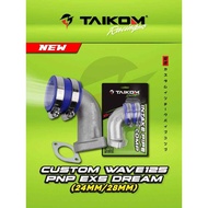 TAIKOM RACING CUSTOM INTAKE PIPE WAVE125 PNP EX5 DREAM RACING INTAKE PIPE CARBURATOR JOINT SIZE 24/2