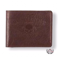 US1681L BRN Harley-Davidson Men's American Bison Skull Tri-Fold Wallet, Brown