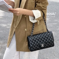 🕯️超優惠香奈兒CHANEL Classic Flap 25cm黑銀羊皮雙蓋口蓋包 A01112優雅大氣 🖤