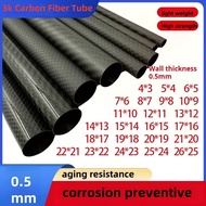 3k Carbon Fiber Tube Hollow Carbon Tube Wall Thickness 0.5mm Diameter 5 6 7 8 9-20mm Ultra Light Car