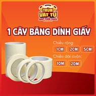 Paper tape 1cm, 2cm, 5cm x 10m, 20m wide. Easy to use, easy to tear, sturdy. Nhat Truong Store