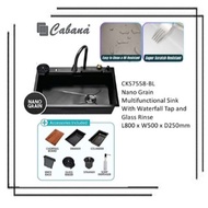 Cabana CKS7558-BL SUS304 Nanograin Multifunction Kitchen Sink + Water Fall Pillar Mounted Kitchen Co