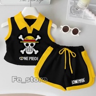 One set for boys with collar and shorts 1-7 years