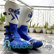 TRAIL MX MOTOCROSS BOOTS ADVENTURE TRABAS ENDURO - WHITE BLUE