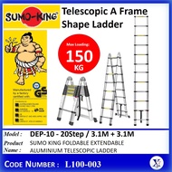 L100-DE08 16Step 2.5Mx2 / L100-DE10 DEP-10 - 20Step 3.1Mx2 SUMO KING A + I-TYPE DOUBLE SIDED FOLDABLE TELESCOPIC LADDER