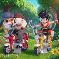 C New 13Cm Drago Ball Z Aime Figure So Goku Master Roshi Locomotives PVC Actio Kame Sei Motorcycle
