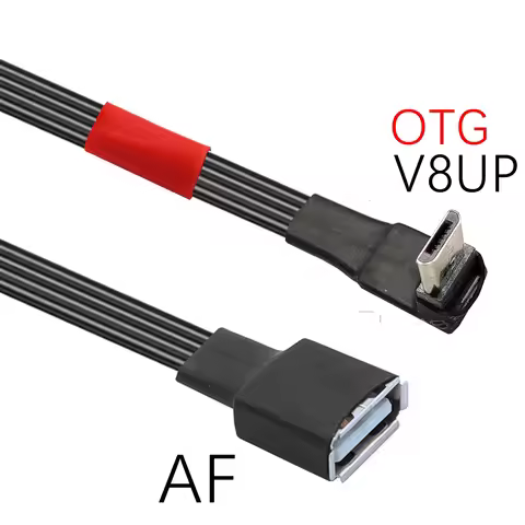 0.1M 0.2M 0.3M 0.5M OTG Cable Adapter 90 Degree Left Angle Powered Micro USB To USB OTG Adapter For 