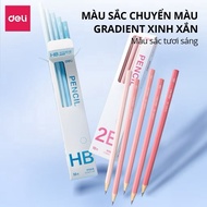 Box of 10 Deli HC820 pencils gradient graphite colored hexagonal pencils 2B/HB elementary school stu