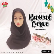 TUDUNG BAWAL CURVE COTTON | TUDUNG BAWAL CURVE BLACK | BIDANG 50