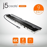 j5create JCD533 9-in-1 Stesen dok USB-C 4K HDMI Docking Station with 100W Power Delivery for MacBook
