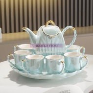 Teko Set Model Bags Teko Keramik Plus Cangkir Modern Unik Untuk Dapur