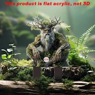 1 PC 2D Flat Acrylic Desktop Decoration Bohemian Forest Old Man, Suitable For Home Decoration, Room