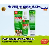 ALAGA PAPI IOZIN WOUND SPRAY FOR DOGS CATS 120ML FOR ALLERGIES HOTSPOTS