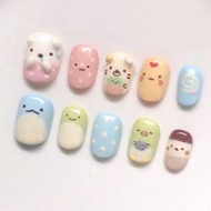 Cute selfmockingbear nails, handmade nails, nail salon