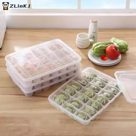 Transparent 15/21 Grid Kitchen Storage Box Refrigerator Organizer Reusable Food Containers Tray For 