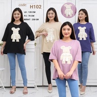 KATUN PUTIH White Bear Lace T-Shirt/PREMIUM/Embroidery/OVERSIZE/LD 120/cotton T-Shirt/Embroidered T-Shirt/Girl's T-Shirt/Women's Top/Latest/IMPORT T-Shirt/KOREAN STYLE/ADEM/Plain/Comfortable/FASHION/FASHION/FASHION