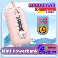 [SG Ready Stock] Mini powerbank 20000mAh With 2 in 1 cable Portable Charger fast charging power bank