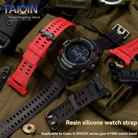 For Casio G-SHOCK smart sports watch GSW-H1000 GSW-H1000-1A black resin silicone watch with accessor