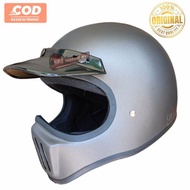Helm Cakil FULL FACE HITAM DOFF Helm Retro Full Face SNI