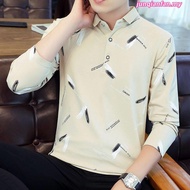 Casual T Shirt Lengan Panjang Lelaki Panjang Baju Kemeja Fashion Slim Fit Men Long Sleeve Shirt