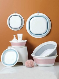 1 Pieza Lavabo Plegable Para Estudiantes De Dormitorio, Lindo Lavabo Plegable Para Hogar Con Bebés, Lavabo Portátil De Viaje, Soporte Para Lavabo Plegable De Silicona, Lavabo Para Niños Con Dibujos Animados Telescópico Para Estudiantes De Dormitorio, Lavabo Para El Hogar, Hogar Para Bebés, Lavabo Para Lavar Verduras