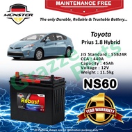 Münster Robust MF CMF NS60 | 55B24R (45AH) Car Battery Bateri Kereta for Toyota Prius 1.8 Hybrid