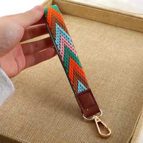 Bohemia Geometric strip wristlet keychain