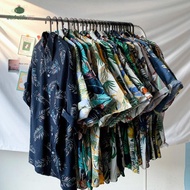 kemeja batik lelaki shirt baju bunga lelaki kemeja lelaki baju batik lelaki Baju bunga hawaii lelaki pendek -sleeved longgar saiz besar baju pantai kuno kong angin retro retro bergaya jaket tampan lelaki