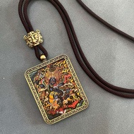 Tangka Five Roads Wealth God Tibetan Thangka Pendant Great Black Heaven Thangka Buddha Pendant 唐卡五路财