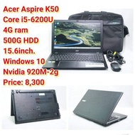 Acer Aspire K50 Core i5-6200U 4G ram 500G HDD 15.6inch. Windows 10 Nvidia 920M-2g Price: 8,300