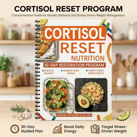 Cortisol Reset Recipe Books for Stress Management and Sleep Support Paper Diet Guide for Adults Dail