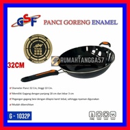WAJAN TEFLON GAGANG 32CM GSF/ WAJAN PENGGORENGAN TEFLON 32CM / WAJAN ENAMEL GSF ANTI LENGKET / WAJAN