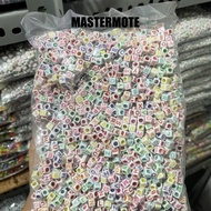 White alphabet letter beads rainbow box 1 pound