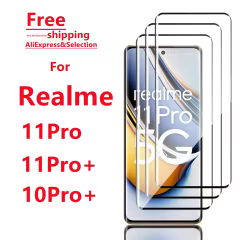 For Realme 11 11Pro+ 10Pro+ Tempered Glass Screen Protector - Smartphone Protection Suitable for Rea