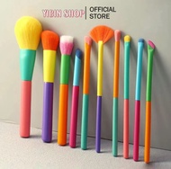 ชุด แปรงแต่งหน้า 10 ชิ้น สีมาการูนเค้กสี-เหมาะสำหรับอายแชโดว์รองพื้นและอุปกรณ์เครื่องสำอาง