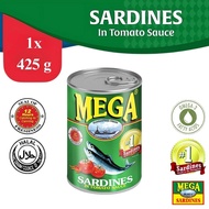 Mega Sardines Ikan Sardin Tin in Tomato Sauce 425G Tomato Sardin Murah Borong