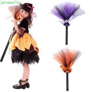 JEREMY Halloween Witch Broom, Dismountable Simulation Witch Broomstick, Kid Witch Broom Plastic Purp
