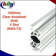 1005mm Aluminium Profile V-Slot Clear Anodized 2040 (6063-T5)