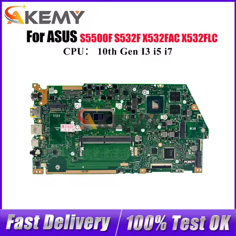X532FL Laptop Motherboard For ASUS K532F S5500F V532F X532FLC K531F V531F S532F X532F X532FAC S531F 