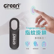 GREENON 指紋掛鎖 防盜鎖 智慧指紋感應 輕巧攜帶型 曜石黑