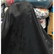 E828 - Premium Hong Kong Silk Brocade Fabric with 2 leathers with black Bamboo Leaf pattern (2.6m x 