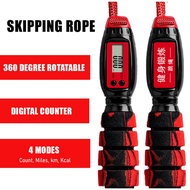 360 Degree Rotation Nylon Rope Tali Skipping Rope Digital Counter 4 Modes Count Km Miles Calories Fi